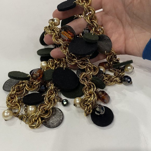 REBECCA MOSES For WILD ABOUT CASHMERE Rare Heavy Glass Necklace - Picture 9 of 12